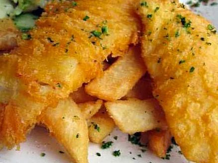 Жареная рыба с картофелем