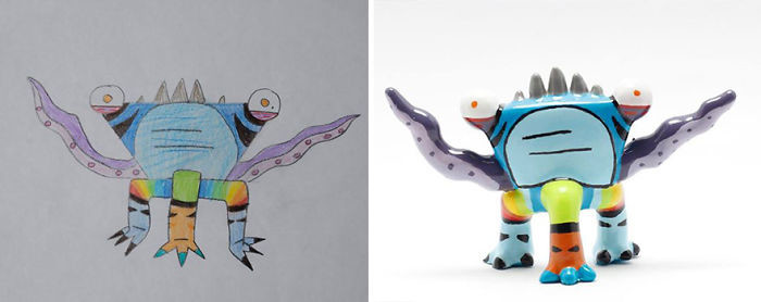 Игрушки, напечатанные на 3D-принтере по мотивам детских рисунков дети, игрушки, рисунки