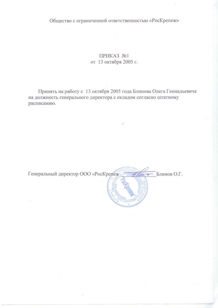 Образец решение о назначении директора ооо образец с одним учредителем