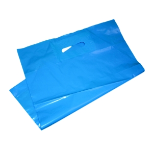 пакет из псд синего цвета с прорубными ручками