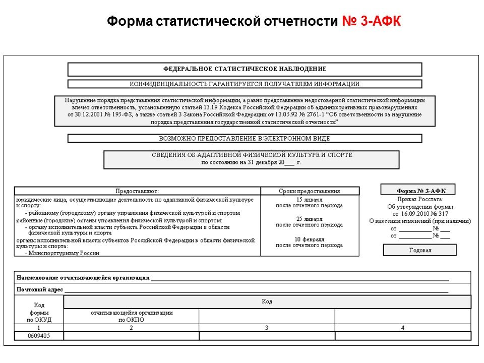 Отчетность в статистику