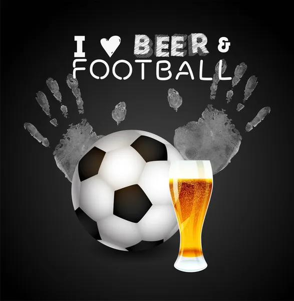 Спорт-бар меню карточки дизайн шаблона. футбол и пиво — стоковый вектор