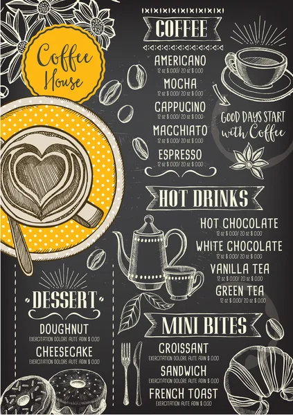 Кафе ресторан меню — стоковый вектор
