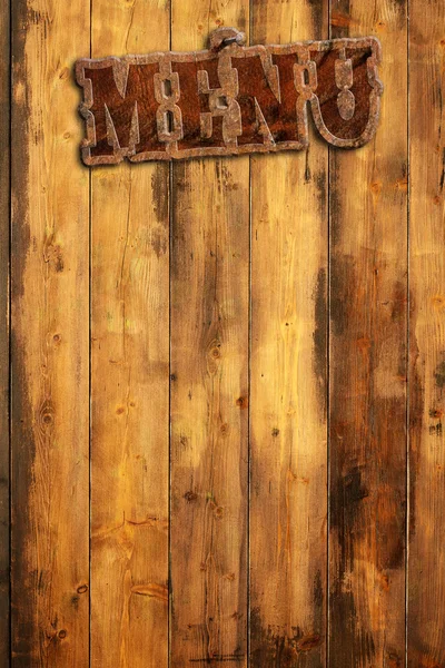 Чума «меню» к деревянной стене висит — стоковое фото
