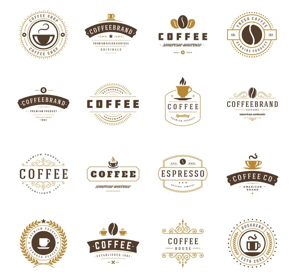 Кафе логотипы — стоковый вектор
