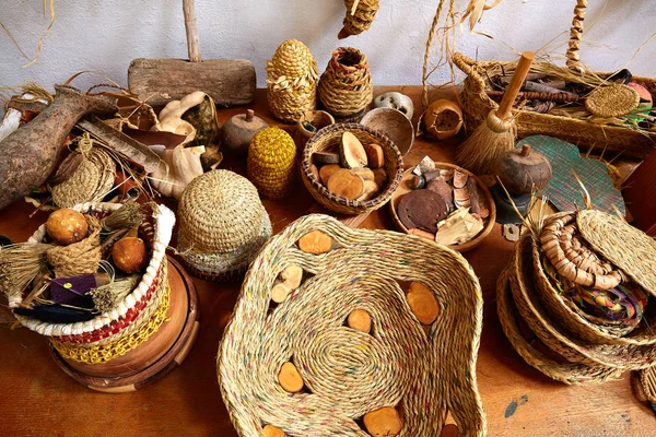 Плетеные halfah трава используется для ремесел плетение — стоковое фото