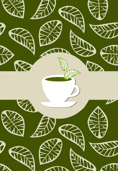 Зеленый чай этикетке — стоковый вектор