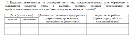 15-ый пункт анкеты